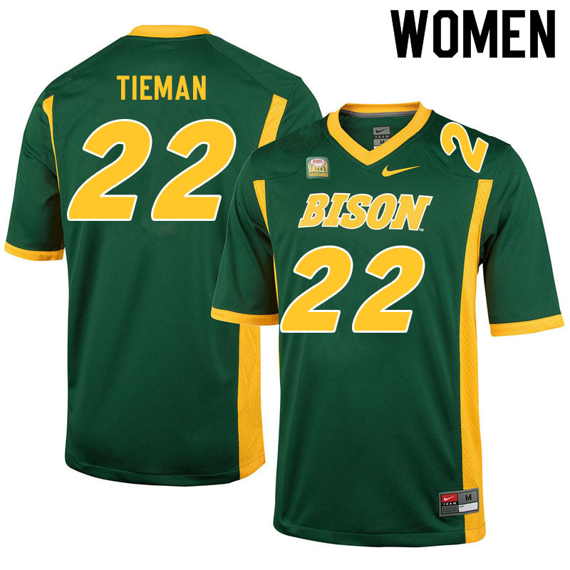 Women #22 Dalton Tieman North Dakota State Bison College Football Jerseys Sale-Green